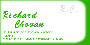 richard chovan business card